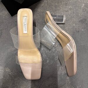 Tony Bianco Clear and Nude Mules